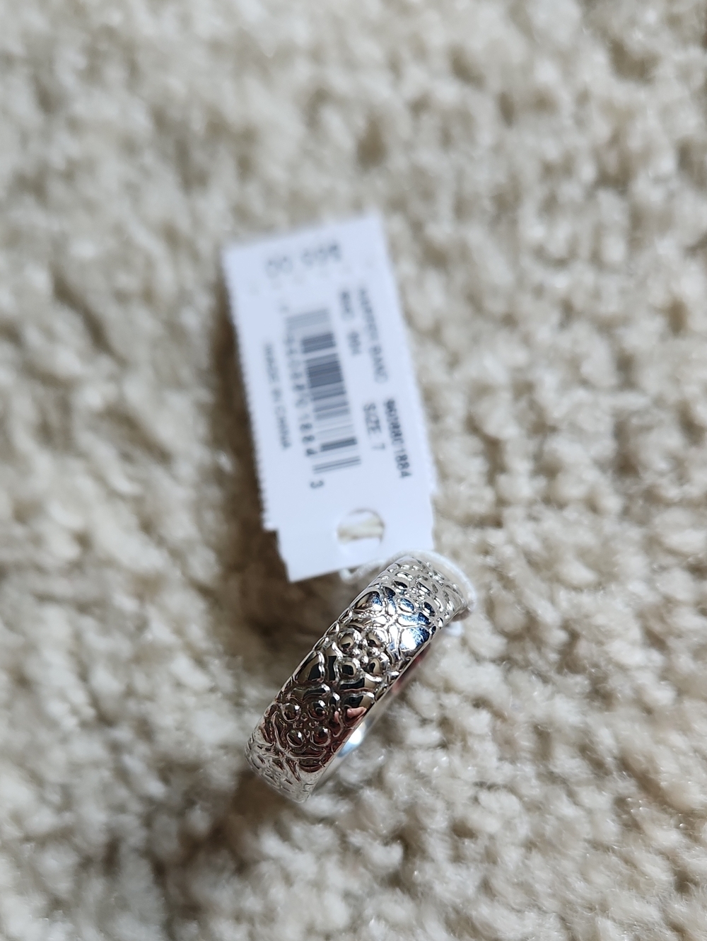 Kendra Scott Harper Band Silver Floral Pattern Women's Ring